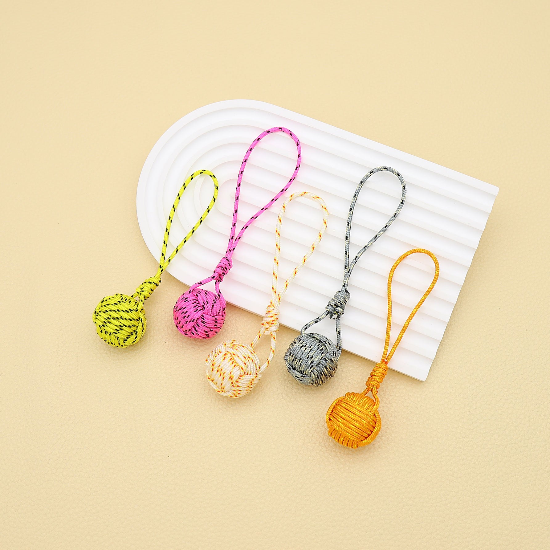 Wholesale Polyester Monkey Fist Knot Pure Hand-Woven Key Bag Hanging Ornaments